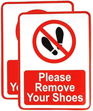 Esplanade אנא הסר את הנעליים שלך | אין נעליים מותר מדבקות מדבקות שלט - קל להעביר דיו עמיד במזג אוויר ארוך טווח - למשרד, מפעל,